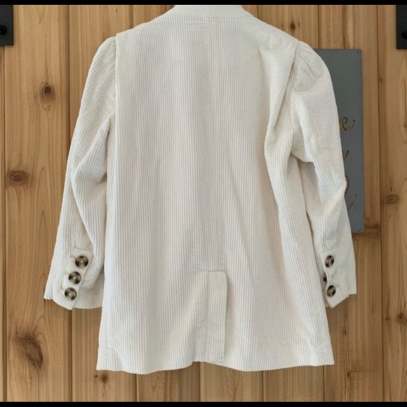 Anthropologie Cartonnier Ivory Corduroy Blazer Jacket - Picture 9 of 11